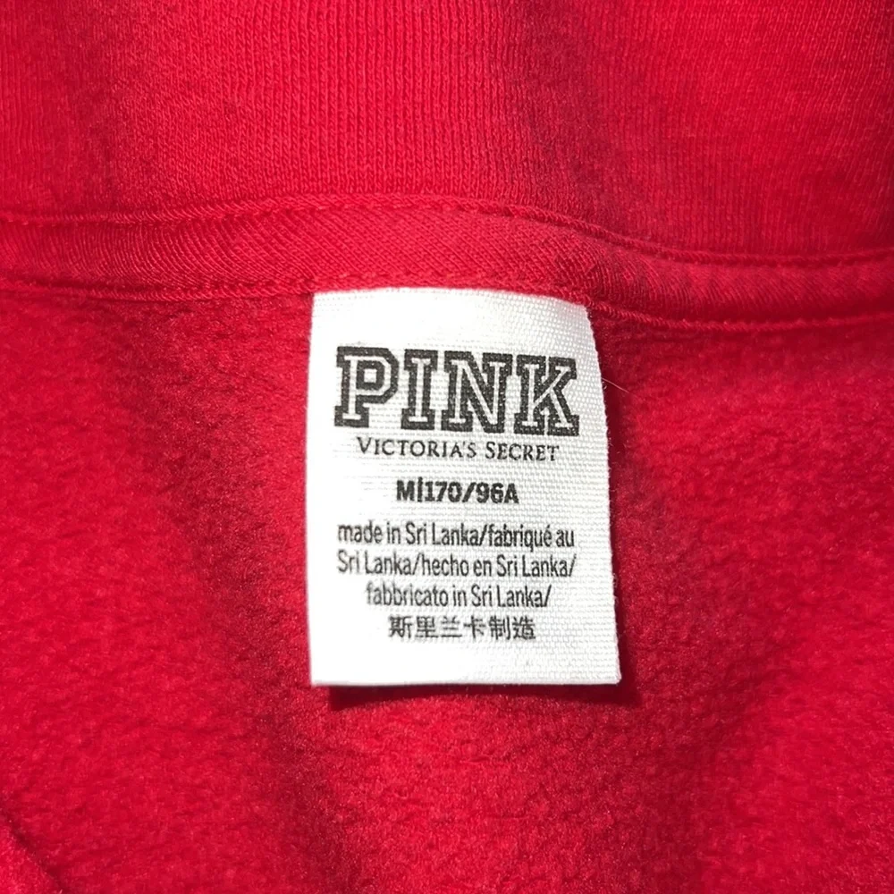 PINK victoria’s secret red (partial) zip up jacket (hoodless) - Picture 3 of 3